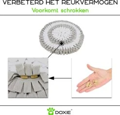 Doxie® Hondenspeelgoed – Speelgoed Hond – Snuffelmat – Antislip – Wasbaar – ⌀ 50 Cm – Lichtgrijs Met Wit -Honden Benodigdheden Verkoop 1200x1153 21
