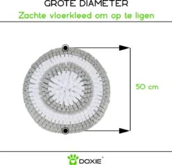 Doxie® Hondenspeelgoed – Speelgoed Hond – Snuffelmat – Antislip – Wasbaar – ⌀ 50 Cm – Lichtgrijs Met Wit -Honden Benodigdheden Verkoop 1200x1153 22