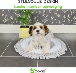 Doxie® Hondenspeelgoed – Speelgoed Hond – Snuffelmat – Antislip – Wasbaar – ⌀ 50 Cm – Lichtgrijs Met Wit -Honden Benodigdheden Verkoop 1200x1153 23