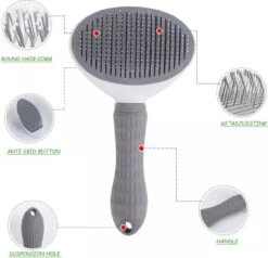 Lorell Pet Company Kattenborstel/Hondenborstel - Borstel Voor Langharig/kortharig -Hondenhaar En Kattenhaar Verwijderaar - Grijs -Honden Benodigdheden Verkoop 1200x1155 4