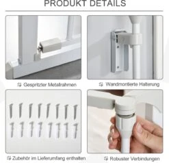 PawHut Afschermhek Voor Honden Veiligheidshek Hondenhek 3 Elementen Kunststof Wit D06-100V01 -Honden Benodigdheden Verkoop 1200x1156 6