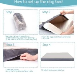 Nobleza Orthopedische Hondenkussen Wasbaar - Hondenbed - Maat L: 90 X 70 X 8 Cm - Grijs