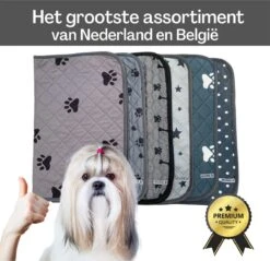 Sharon B - Puppy Training Pad - Plasmat - Beige Met Botjesprint - 80x90 Cm - Hondentoilet - Herbruikbaar - Wasbaar -Honden Benodigdheden Verkoop 1200x1163 10