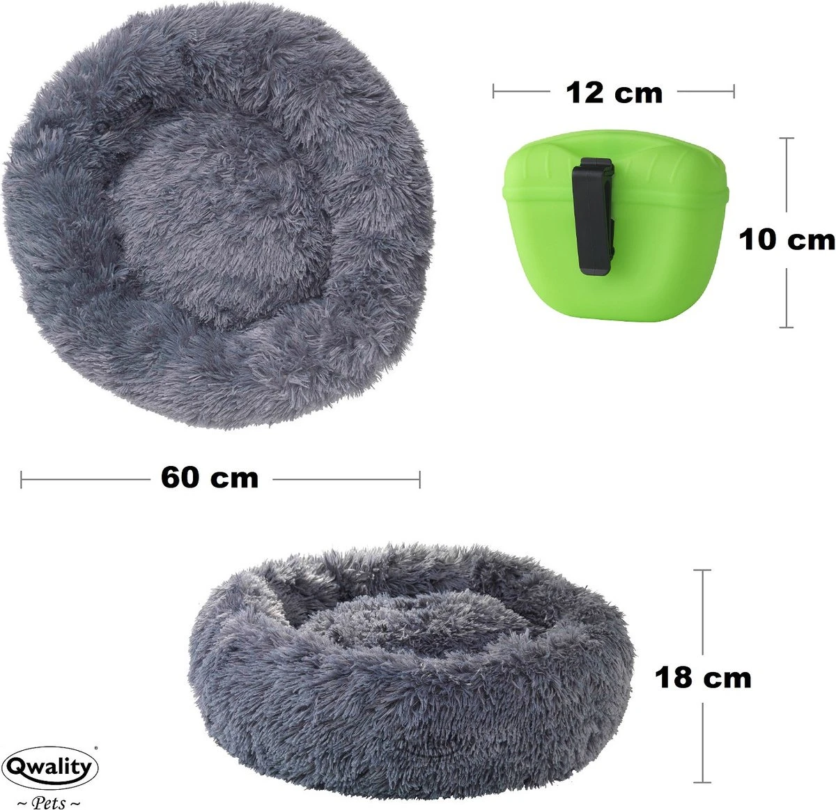 Hondenmand Donut – 60 Cm - Honden Mand – Pluche – Fluffy – Extra Zacht - Hondenkussen – Kattenkussen – Bed - Wasbaar Met Rits – Hondenmanden – Rond – Bank – Grijs - Qwality 7 Hondenmand Donut – 60 Cm - Honden Mand – Pluche – Fluffy – Extra Zacht - Hondenkussen – Kattenkussen – Bed - Wasbaar Met Rits – Hondenmanden – Rond – Bank – Grijs - Qwality - Afbeelding 5