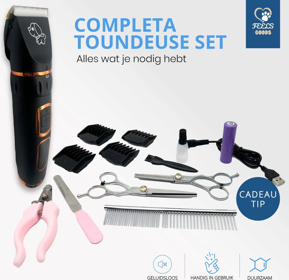 YE™ Professionele Dieren/honden Tondeuse Set Extra Krachtig - Honden Trimmer - Lang Of Kortharige Huisdieren Katten & Honden - Draadloos - Weinig Geluid 9 YE™ Professionele Dieren/honden Tondeuse Set Extra Krachtig - Honden Trimmer - Lang Of Kortharige Huisdieren Katten & Honden - Draadloos - Weinig Geluid - Afbeelding 7