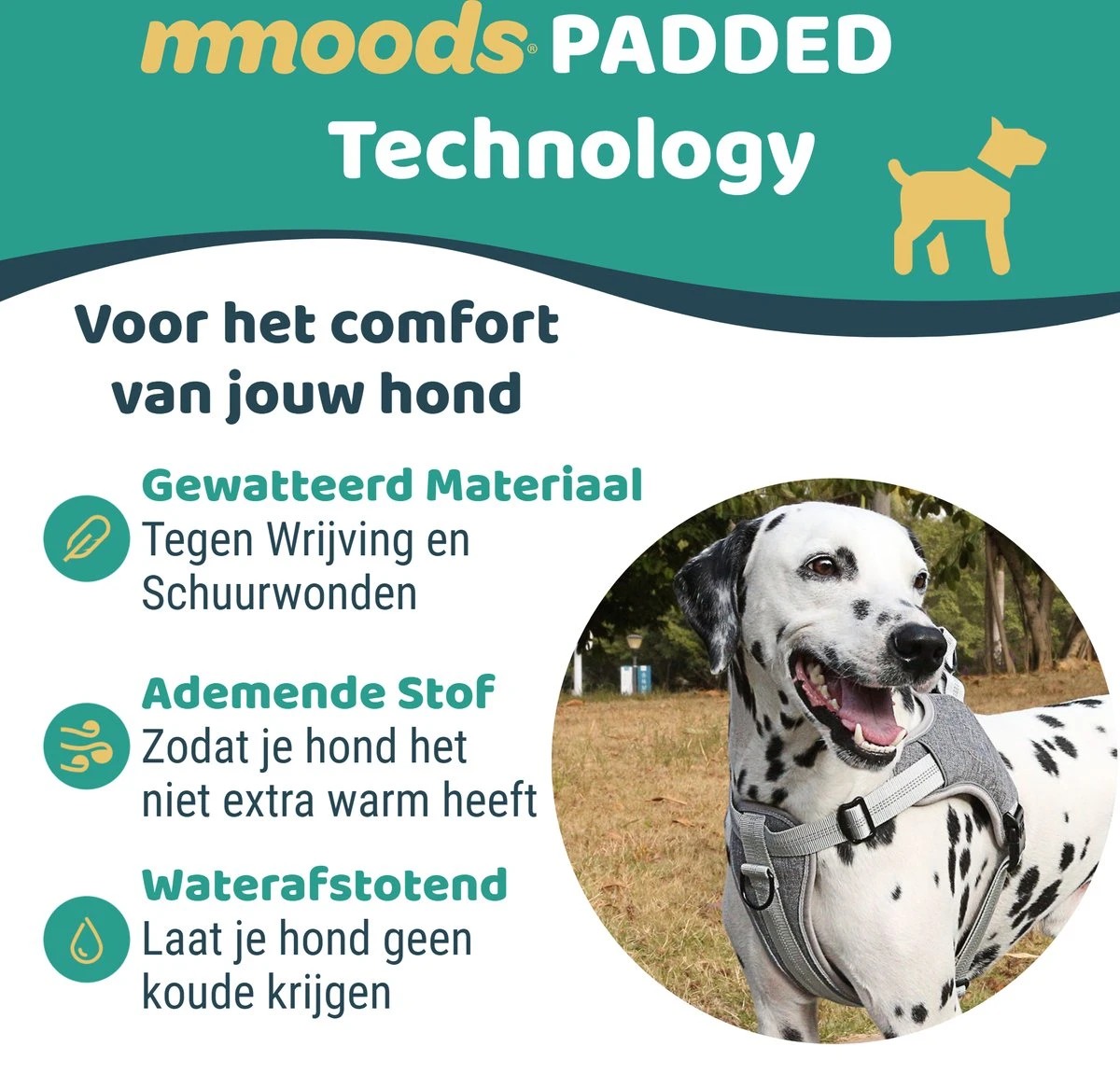 Mmoods Hondentuigje Grijs - Anti-Trek Tuig - Hondenharnas Voor Grote Honden- Reflecterende Halsband Hond - Hondenhalsband Maat L 4 Mmoods Hondentuigje Grijs - Anti-Trek Tuig - Hondenharnas Voor Grote Honden- Reflecterende Halsband Hond - Hondenhalsband Maat L - Afbeelding 2