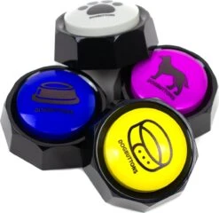 Dogbuttons® – PETIFY PREMIUM Praatknoppen –4 Stuks - Praatknop – Hond – Opneembare Knoppen – Hond Praten – Hondentraining – Praatknoppen – Dog Button – Hondenknop – Huisdier – Honden Speelgoed Intelligentie – Praten Met Hond – Laat Uw Hond Spreken! -Honden Benodigdheden Verkoop 1200x1166 20
