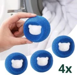 De Blaffende Kat Wasdrogerbollen - Droger Ballen - Huisdier Haarverwijderaar - 4 Wasbollen Voor Wasmachine En Droger