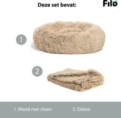 Filo Hondenmand 60cm Met Deken & Rits – Crème – Geschikt Als Kattenmand - Fluffy Donut Hondenbed Lichtbruin - Honden Mand & Bed – Hondenkussen – Kussen Hond – Katten Mand -Honden Benodigdheden Verkoop 1200x1170 14