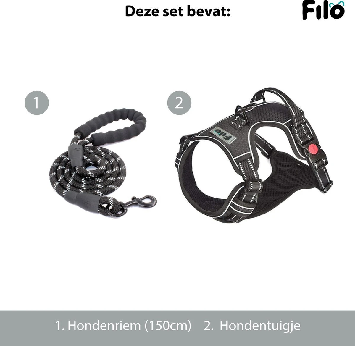 Filo Anti Trek Hondentuig L Met Hondenriem - Y Tuig Hond - Easy Walk Hondenharnas Large + Hondenlijn - Hondentuigje Verstelbaar - Leiband - Honden Tuigje - Riem 10 Filo Anti Trek Hondentuig L Met Hondenriem - Y Tuig Hond - Easy Walk Hondenharnas Large + Hondenlijn - Hondentuigje Verstelbaar - Leiband - Honden Tuigje - Riem - Afbeelding 8