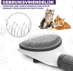 Kattenborstel - Hondenborstel - Pluizenverwijderaar - Haarverwijderaar Voor Huisdieren - Hondenkam - Kattenkam - Huisdierhaar Verwijderaar - Ontpluizer - Kattenhaar & Hondenhaar Verwijderaar - Voor Langharig & Kortharig - Grijs -Honden Benodigdheden Verkoop 1200x1175 1