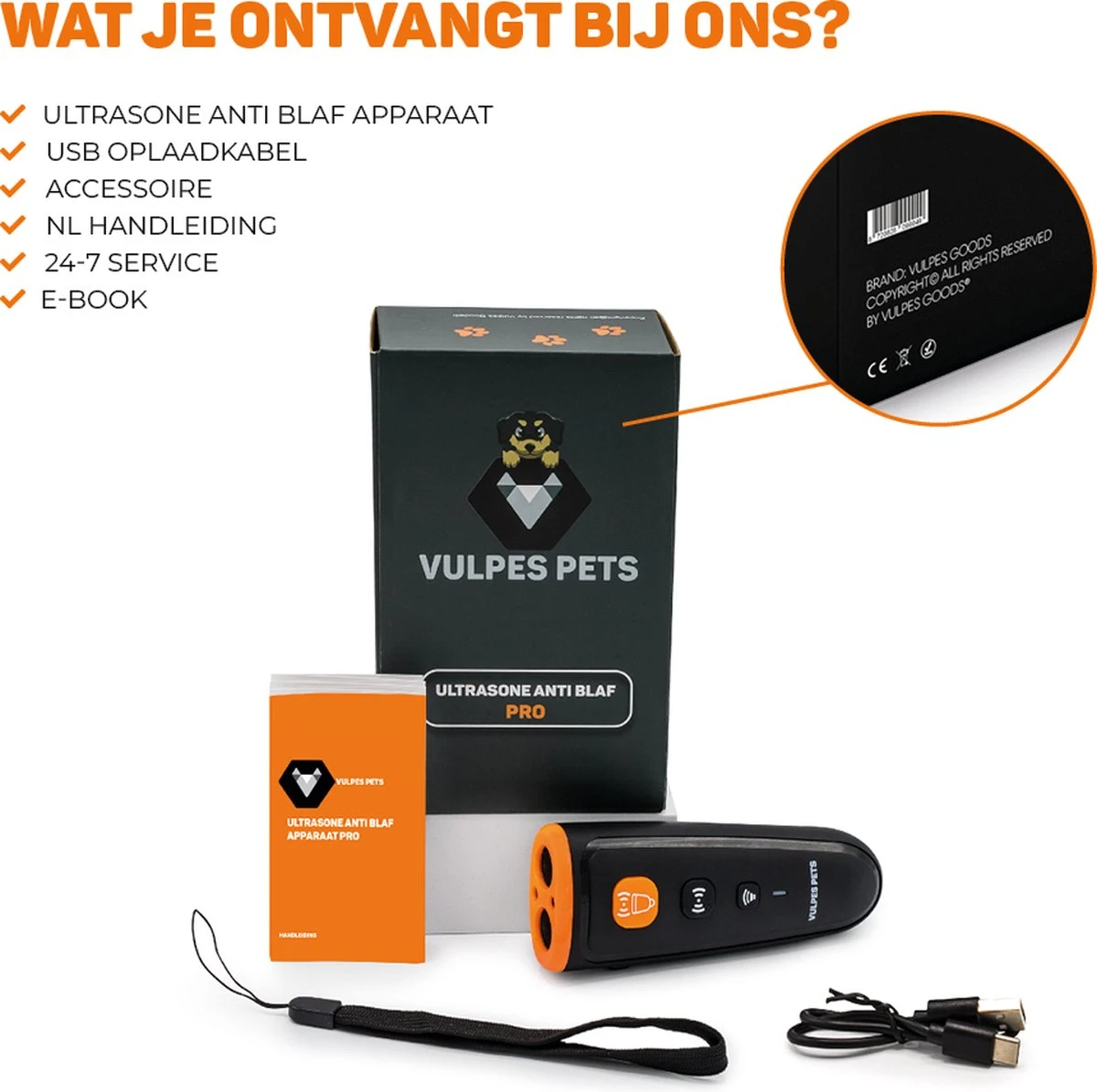 Vulpes Pets® Ultrasone Anti Blaf Apparaat – 3-in-1 Anti Blaf Apparaat Pro - Diervriendelijk & Zonder Schok - Alternatief Anti Blafband - Voor Kleine & Grote Honden - Audio - Flashlight - USB-Oplaadbaar 14 Vulpes Pets® Ultrasone Anti Blaf Apparaat – 3-in-1 Anti Blaf Apparaat Pro - Diervriendelijk & Zonder Schok - Alternatief Anti Blafband - Voor Kleine & Grote Honden - Audio - Flashlight - USB-Oplaadbaar - Afbeelding 12