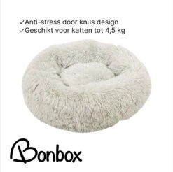 Bonbox Shop - Maat S - Donut Bed In Wit - Dierenmand Voor Katten, Kittens En Kleine Honden - Knus Mandje - Donutbed Diameter 40 Cm - Anti Anxiety -Honden Benodigdheden Verkoop 1200x1195 22