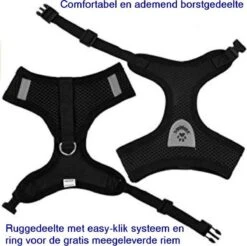 Luxyana® Hondentuigje - S - 28-32cm - Geschikt Voor Kleine Honden En Als Kattenharnas - Easy Step-in Hondentuigje Voor De Kleine Hond Of Kat - Inclusief Bijpassend Riempje - Zwart -Honden Benodigdheden Verkoop 1200x1196 23
