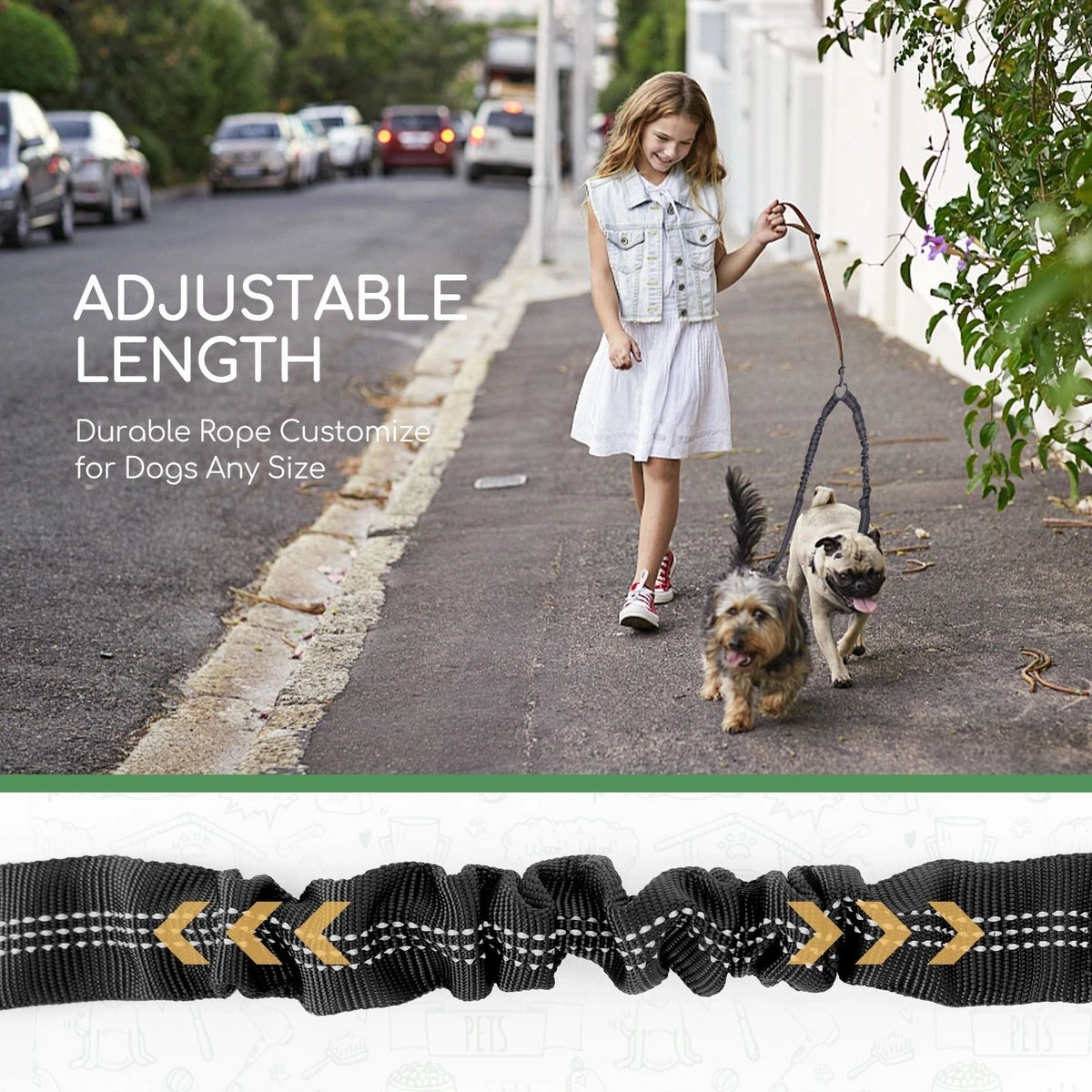 Nobleza Splitter Hondenriem - Dubbel Aanlijnriem Voor Honden - Splitter Verstelbaar - Zwart 4 Nobleza Splitter Hondenriem - Dubbel Aanlijnriem Voor Honden - Splitter Verstelbaar - Zwart - Afbeelding 2