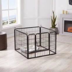 ACAZA Hondenren In 4 Panelen - Hondenkennel - Met Deur - 60 Cm Hoog - Zwart -Honden Benodigdheden Verkoop 1200x1200 1117