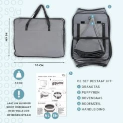 Puppyren - Hondenren - Opvouwbaar - Ook Geschikt Voor Katten En Knaagdieren - Maat M - Grijs - (ØxH) 91x52 Cm -Honden Benodigdheden Verkoop 1200x1200 1256