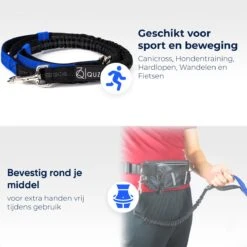 Canicross Looplijn Hond Met Heupriem Voor Hardlopen - Elastische Handsfree Hondenriem - Honden Trainingslijn - 150/200cm - Blauw -Honden Benodigdheden Verkoop 1200x1200 1268