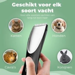 Essential Goods Professionele Hondentondeuse – Hondentrimmer - Draadloos – Opzet Kammen – Dik/Dunne Vacht - Honden/Katten - Zwart/Zilver -Honden Benodigdheden Verkoop 1200x1200 131