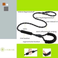 1FORME Hondenriem 15-30kg - Sliplijn Hond REFLECTEREND 2m, Ø 1.2cm - Jachtlijn 2 Ergonomische Handvaten - Dubbel Stop -Honden Benodigdheden Verkoop 1200x1200 1314