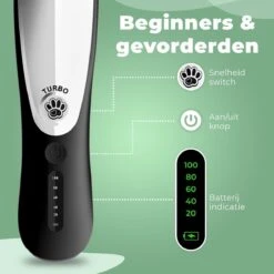 Essential Goods Professionele Hondentondeuse – Hondentrimmer - Draadloos – Opzet Kammen – Dik/Dunne Vacht - Honden/Katten - Zwart/Zilver -Honden Benodigdheden Verkoop 1200x1200 133