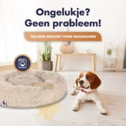 Pet Perfect Donut Hondenmand XXL - 100cm - Fluffy Hondenkussen - Hondenbed - Créme/Bruin -Honden Benodigdheden Verkoop 1200x1200 1397