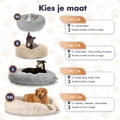 Pet Perfect Donut Hondenmand XXL - 100cm - Fluffy Hondenkussen - Hondenbed - Créme/Bruin -Honden Benodigdheden Verkoop 1200x1200 1400