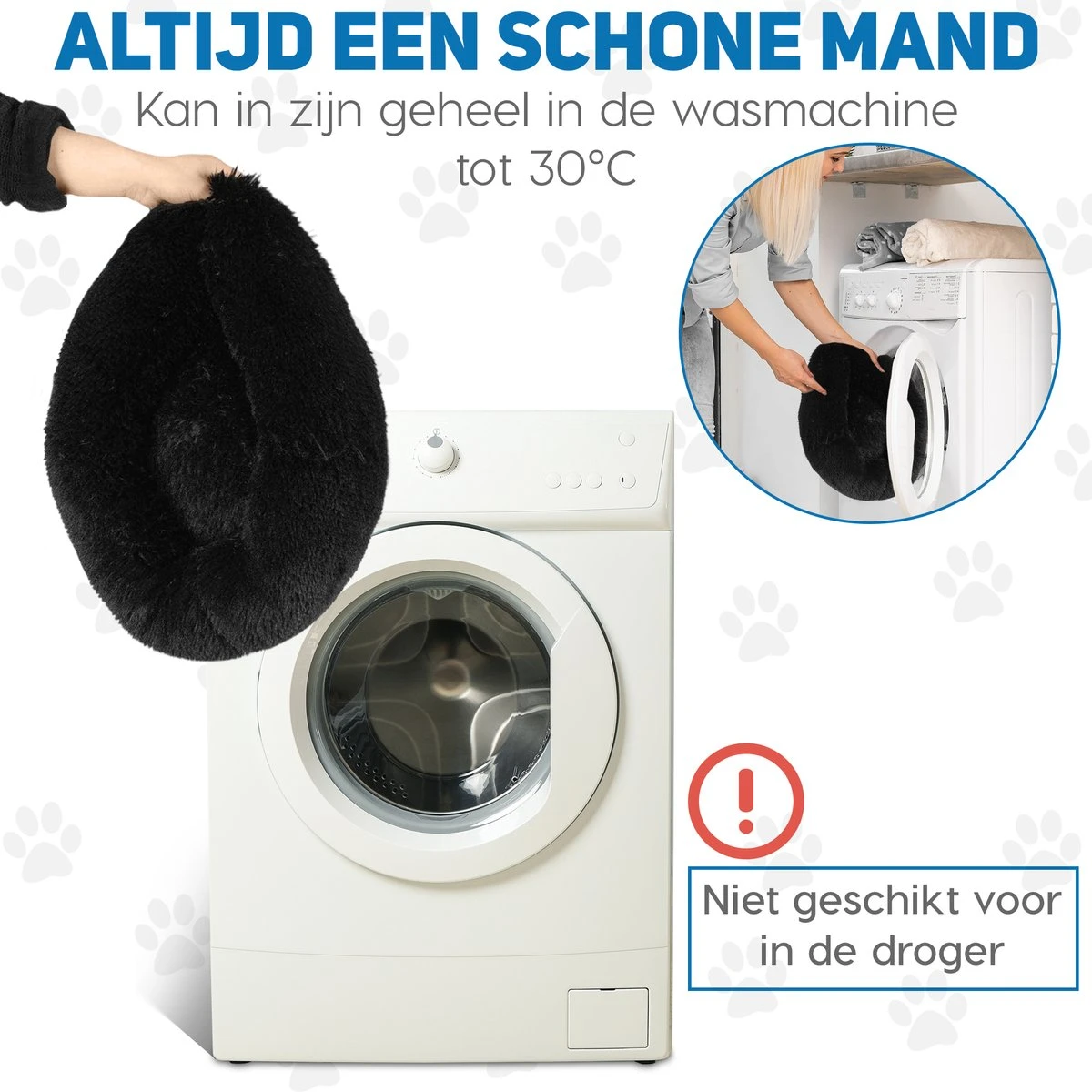 Pawzle Hondenmand - Donut Hondenkussen - Kattenmand - Bed Voor Honden & Katten - Wasbaar - 80cm - Zwart 5 Pawzle Hondenmand - Donut Hondenkussen - Kattenmand - Bed Voor Honden & Katten - Wasbaar - 80cm - Zwart - Afbeelding 3