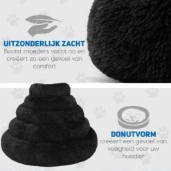 Pawzle Hondenmand - Donut Hondenkussen - Kattenmand - Bed Voor Honden & Katten - Wasbaar - 80cm - Zwart 14 Pawzle Hondenmand - Donut Hondenkussen - Kattenmand - Bed Voor Honden & Katten - Wasbaar - 80cm - Zwart -Honden Benodigdheden Verkoop 1200x1200 1499