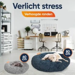 Happysnoots Hondenmand Met Rits - 80cm - Hondenbed - Donut Dog Bed - Fluffy - Grijs - Wasbaar -Honden Benodigdheden Verkoop 1200x1200 1535