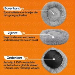 Happysnoots Hondenmand Met Rits - 80cm - Hondenbed - Donut Dog Bed - Fluffy - Grijs - Wasbaar -Honden Benodigdheden Verkoop 1200x1200 1540
