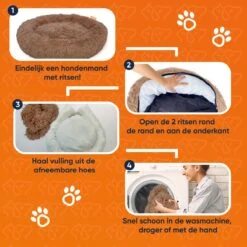 Happysnoots Hondenmand Met Rits - 80cm - Hondenbed - Donut Dog Bed - Fluffy - Grijs - Wasbaar -Honden Benodigdheden Verkoop 1200x1200 1542
