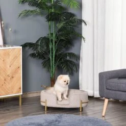 PawHut Huisdierenbank Hondenbank Kattenbank Zacht Rugleuning Metalen Poten Grijs D04-166 -Honden Benodigdheden Verkoop 1200x1200 1548