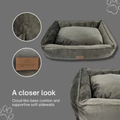 Topmast Soft Velours - Hondenmand - 75 X 58 Cm - L - Grijs - Hondenbed - Hondenkussen - Luxe Hondenmanden - Machinewasbaar Binnenkussen -Honden Benodigdheden Verkoop 1200x1200 1620