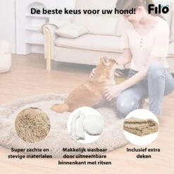 Filo Hondenmand 60cm Met Deken & Rits – Crème – Geschikt Als Kattenmand - Fluffy Donut Hondenbed Lichtbruin - Honden Mand & Bed – Hondenkussen – Kussen Hond – Katten Mand -Honden Benodigdheden Verkoop 1200x1200 1629