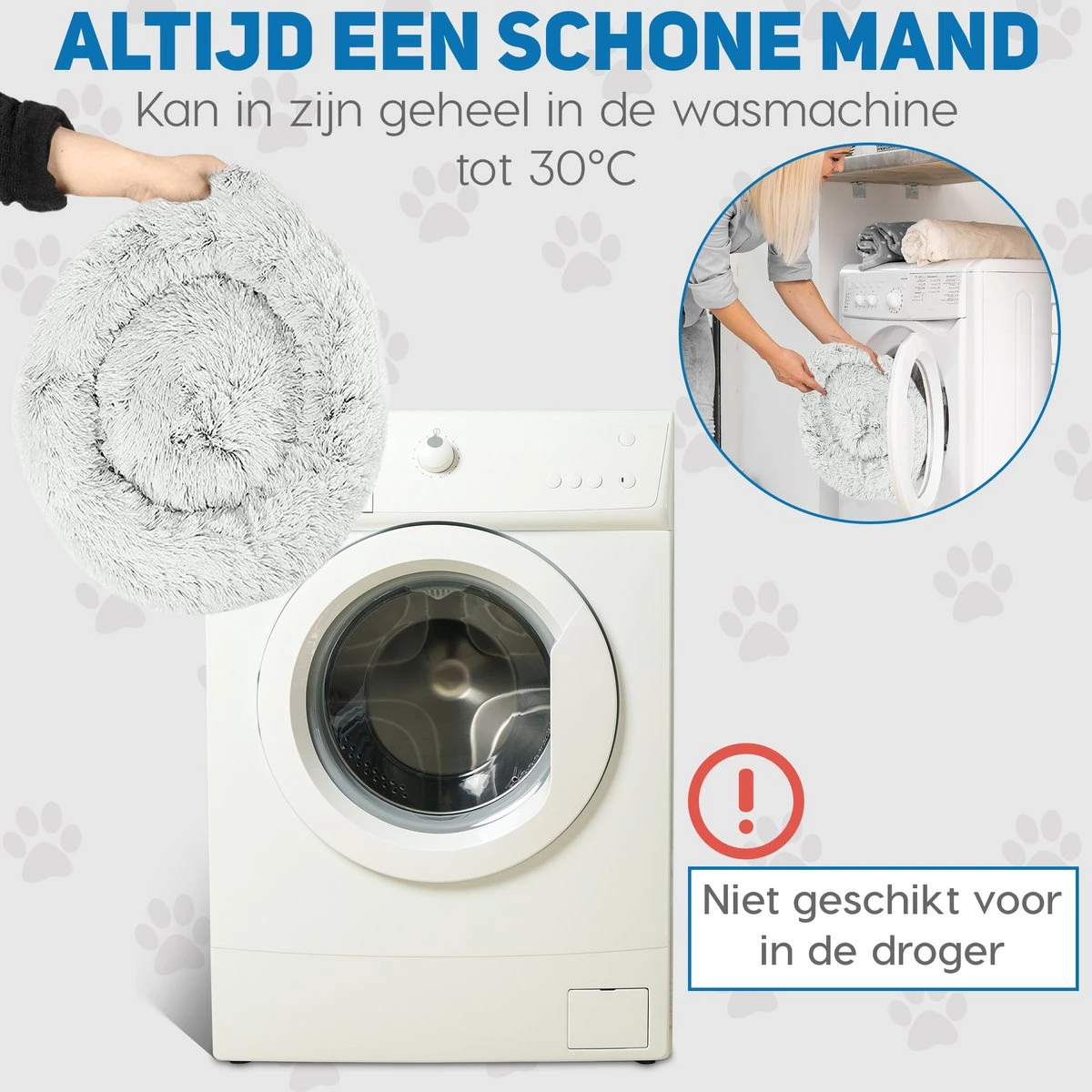 Pawzle Hondenmand - Donut Hondenkussen - Kattenmand - Bed Voor Honden & Katten - Wasbaar - 100cm - Grijs 5 Pawzle Hondenmand - Donut Hondenkussen - Kattenmand - Bed Voor Honden & Katten - Wasbaar - 100cm - Grijs - Afbeelding 3