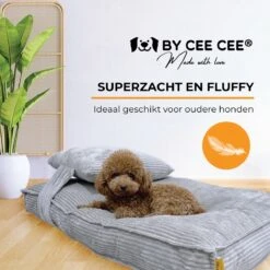 Orthopedisch Hondenkussen Grijs - Hondenmand Ribstof Premium L - Luxe Hondenbed 100x70cm - Grijs Tot 40 KG -Honden Benodigdheden Verkoop 1200x1200 1672