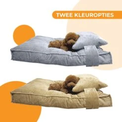 Orthopedisch Hondenkussen Grijs - Hondenmand Ribstof Premium L - Luxe Hondenbed 100x70cm - Grijs Tot 40 KG -Honden Benodigdheden Verkoop 1200x1200 1673