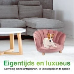 Maxxpro Katten- En Hondenstoel - Roze - Verhoogd Met Houten Poten - Fluweel Materiaal - 61.5 X 52 X 33 CM - Huisdieren Tot 80 KG -Honden Benodigdheden Verkoop 1200x1200 1860