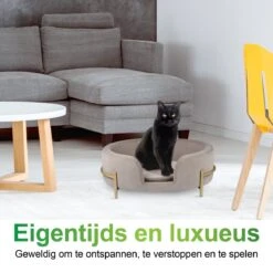 Maxxpro Pet Bed - Huisdieren Tot 80KG - Zacht Fluwelen Kussen - Verhoogd Katten- En Hondenbed - Grijs - 60,5 X 40,5 X 23,5 Cm -Honden Benodigdheden Verkoop 1200x1200 1863