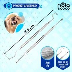 Nola & Coco® Tandsteen Verwijderaar Set Inclusief Bewaardoosje - Tandenkrabber - Set Van Twee - Hond - Kat - Tandenborstel - Tandplak Verwijderen - Tandenstoker - Honden Tanden Schoonmaken - Tandenhaakje - Gebitsreiniging -Honden Benodigdheden Verkoop 1200x1200 1972