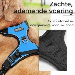 Sharon B - Hondentuigje - Voor Middelgrote Honden - Blauw - Maat M - No Pull Harnas - Anti Trek - Reflecterend - Hoeft Niet Over Het Hoofd Aangetrokken Te Worden -Honden Benodigdheden Verkoop 1200x1200 2036