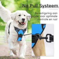 Sharon B - Hondentuigje - Voor Middelgrote Honden - Blauw - Maat M - No Pull Harnas - Anti Trek - Reflecterend - Hoeft Niet Over Het Hoofd Aangetrokken Te Worden -Honden Benodigdheden Verkoop 1200x1200 2038