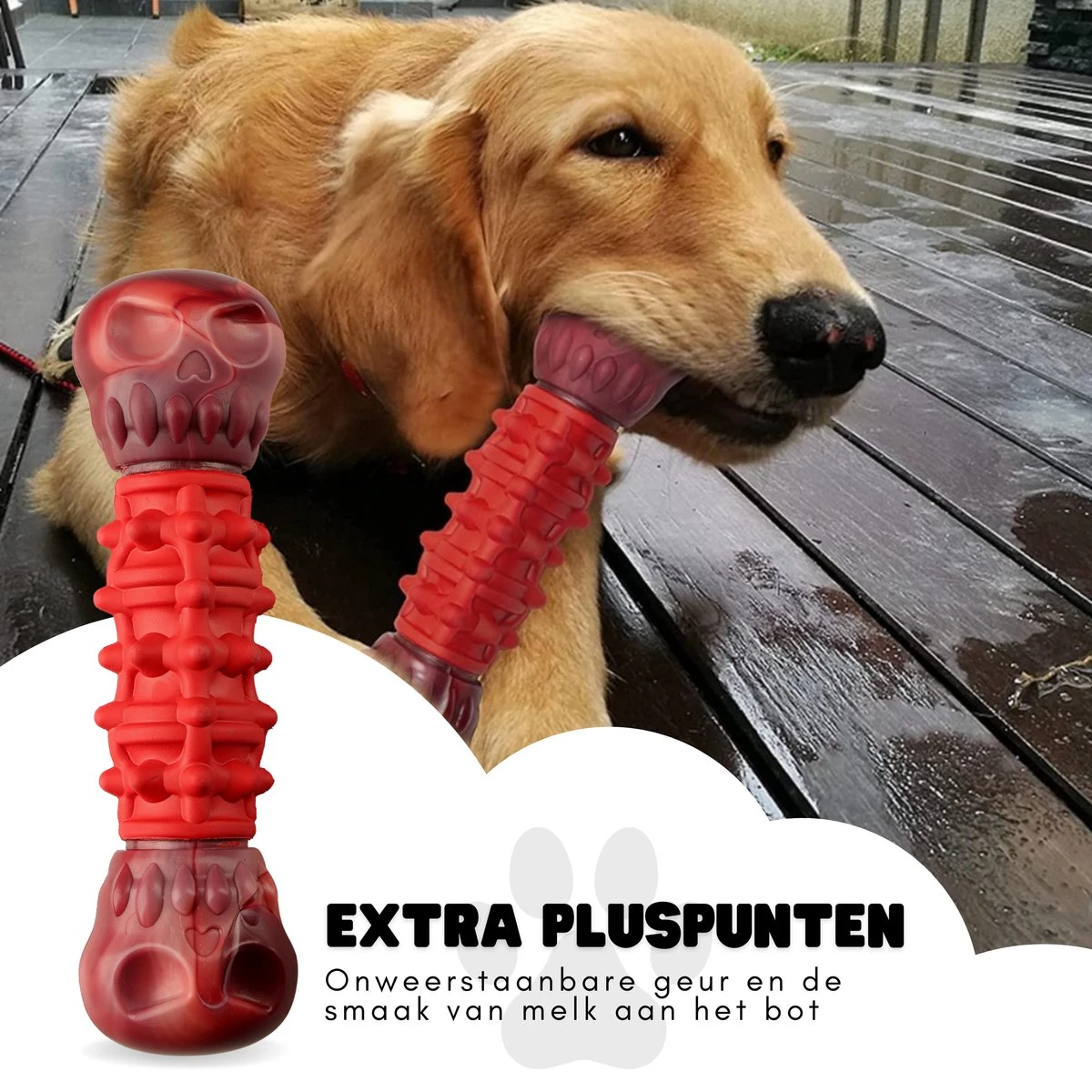 Kauwbot Hond Extra Sterk Kauwspeelgoed Melk Geur Smaak Honden Speelgoed - Rood Wit - Dutchwide 12 Kauwbot Hond Extra Sterk Kauwspeelgoed Melk Geur Smaak Honden Speelgoed - Rood Wit - Dutchwide - Afbeelding 10