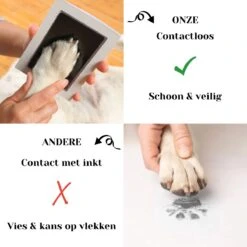 NOVOB® Fotolijst Met Inktafdruk - Pootafdruk Hond - Contactloos - Paw Print - Hondenspeelgoed - Afdruk Huisdier - Cadeau - 23.5 X 29 Cm | Wit -Honden Benodigdheden Verkoop 1200x1200 2161