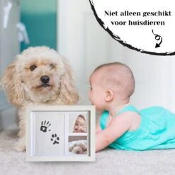 NOVOB® Fotolijst Met Inktafdruk - Pootafdruk Hond - Contactloos - Paw Print - Hondenspeelgoed - Afdruk Huisdier - Cadeau - 23.5 X 29 Cm | Wit -Honden Benodigdheden Verkoop 1200x1200 2162