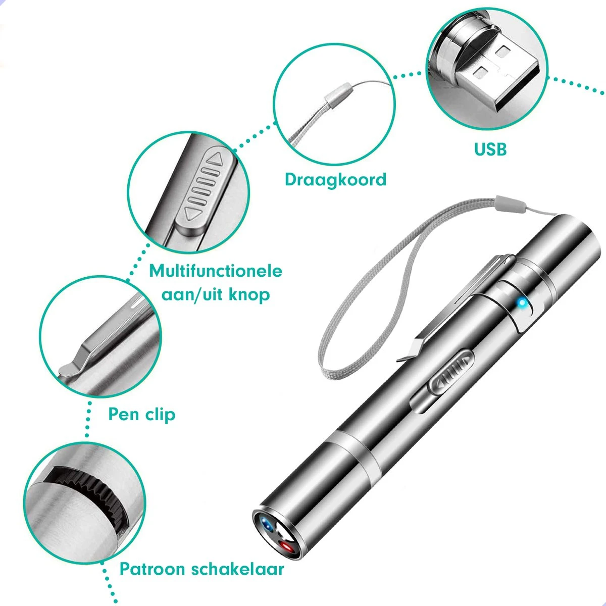 Laserpen - Kattenspeeltjes - Laser - Katten Speelgoed - Kattenspeelgoed - Laserlampje Kat - Speeltjes - Pointer - Lamp - Laserlampje - USB Oplaadbaar 6 Laserpen - Kattenspeeltjes - Laser - Katten Speelgoed - Kattenspeelgoed - Laserlampje Kat - Speeltjes - Pointer - Lamp - Laserlampje - USB Oplaadbaar - Afbeelding 4