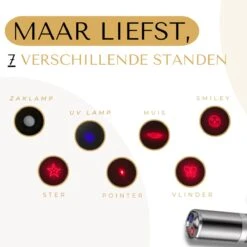 Rlek Online® Laserpen - USB Oplaadbaar - Online E-Book - Hondenspeelgoed - Laser - Kattenspeeltjes - 7 Verschillende Opties - Zaklamp/UV Licht -Honden Benodigdheden Verkoop 1200x1200 2184
