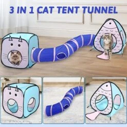 Fuegobird Kattentunnel - Tent+Tunnel 3 In 1 - Blauw/Roze -Honden Benodigdheden Verkoop 1200x1200 2189