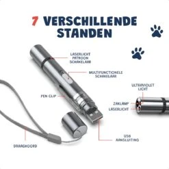 Laserpen - USB Oplaadbaar - Kattenspeeltjes - 7 Verschillende Standen - Laserlampje - RVS Zilver - Laser Pointer -Honden Benodigdheden Verkoop 1200x1200 2194